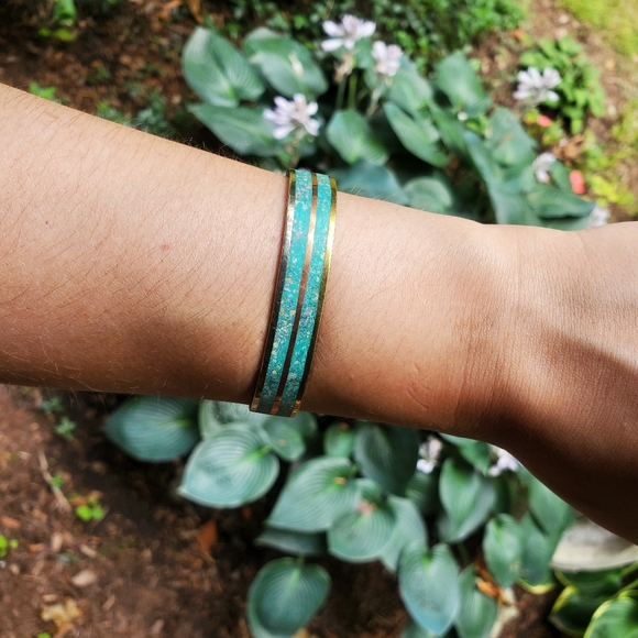 *RARE* Vintage Mexican Turquoise Cuff Bracelet - Picture 3 of 16